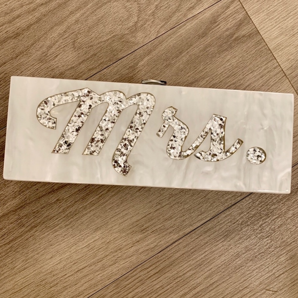 Mrs Acrylic Bridal Clutch